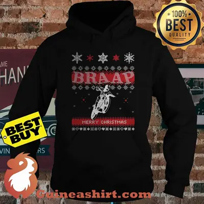Motorcycle Dirt Bike Braap Merry Christmas Vintage hoodie