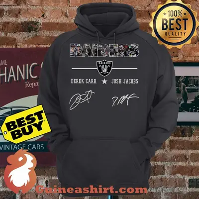 Oakland Raiders Derek Carr Josh Jacobs Logo Signature hoodie