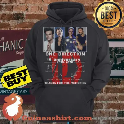 One Direction 10th Anniversary 2010 2020 Thank For The Memories Signature hoodie