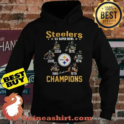 Steelers 6X Super Bowl Champions Signature Logo hoodie