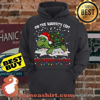 Turtle On The Naughty List And I Regret Nothing Christmas hoodie