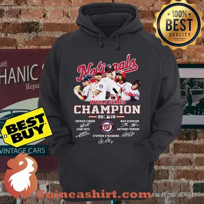 Washington Nationals World Series Champion 2019 Logo Signature hoodie