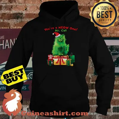 You're A Meow One Mr. Cat Christmas Holiday Funny hoodie