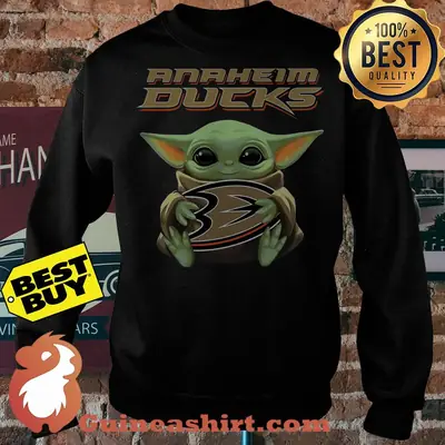 Baby Yoda Hug Anaheim Ducks Logo sweatshirt sweater