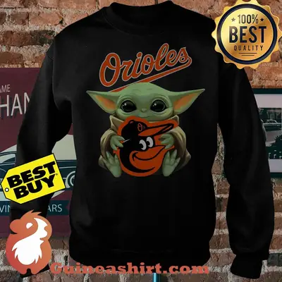 Baby Yoda Hug Baltimore Orioles Logo sweatshirt sweater