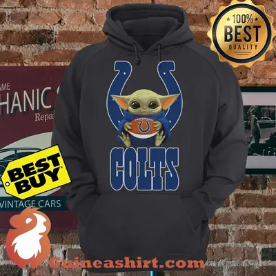 Baby Yoda Hug Indianapolis Colts Ball Logo hoodie sweater