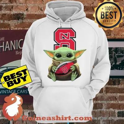 Baby Yoda Hug NC State Wolfpack Ball Logo hoodie sweater