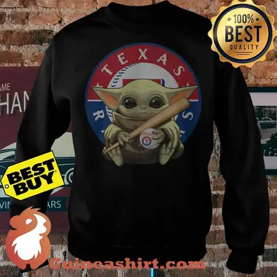 Baby Yoda Hug Texas Rangers Logo sweatshirt sweater