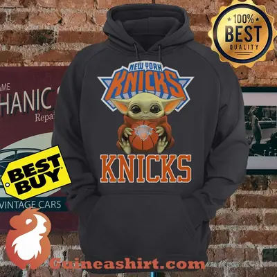 Baby Yoda New York Knicks Ball Logo hoodie sweater