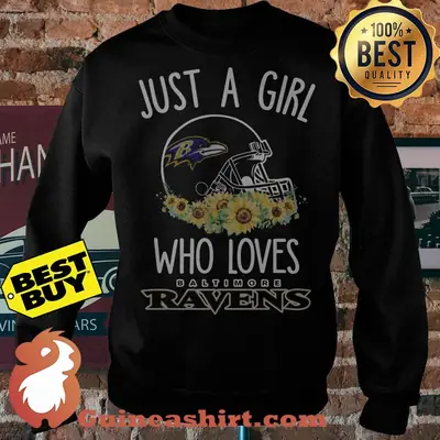 Just A Girl Who Loves Baltimore Ravens Flower sweatshirt sweater