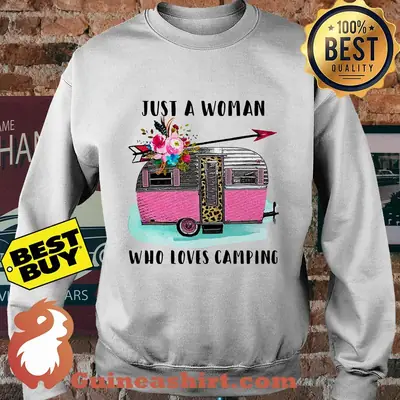 Just a woman who loves camping flower car sweatshirt sweater