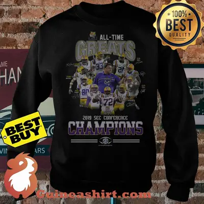 LSU Tigers All-time Greats 2019 Sec Conference Champions Signatures sweatshirt sweater