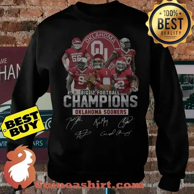 Oklahoma Sooners Big 12 Football Champions Signatures Logo sweatshirt sweater