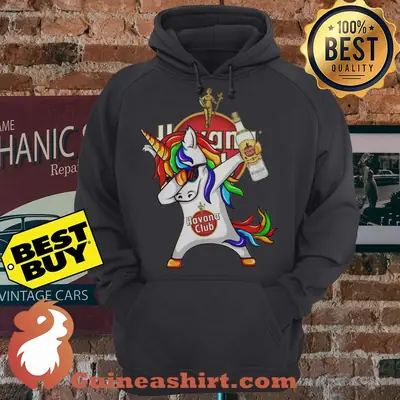 Rainbow Unicorn Havana Club Logo hoodie sweater