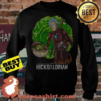 The Rickdalorian Baby Yoda and Rick Morty shirt sweater