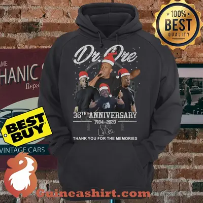 Santa Dr Dre 36th 1984 2020 Anniversary Thank You For The Memories Signature hoodie