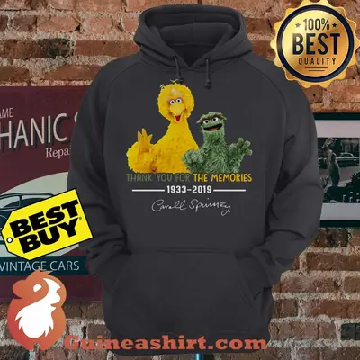 Sesame Street Caroll Spinney Thank You For The Memories 1933 2019 Signature hoodie sweater