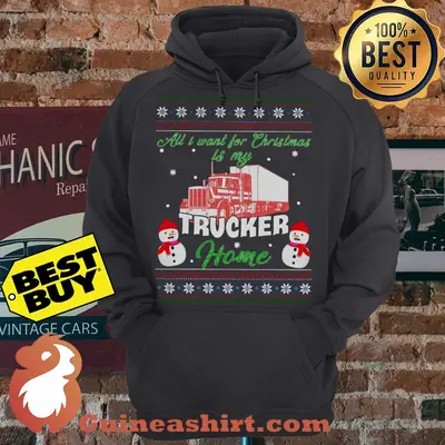 All I Want For Christmas Is My Trucker Snowman Home Vintage hoodie