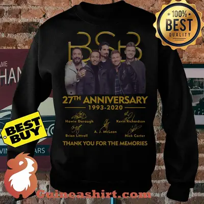 Backstreet Boys BSB 27th Anniversary 1993 2020 Thank You For The Memories Signatures sweatshirt