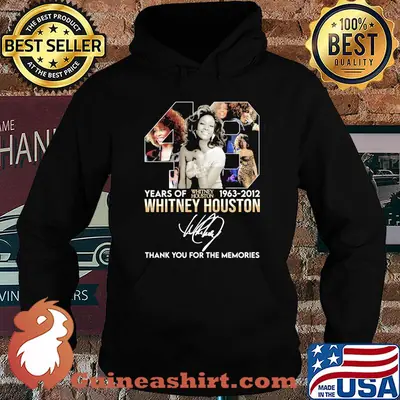 49 years of 1963 2012 Whitney Houston signature shirt