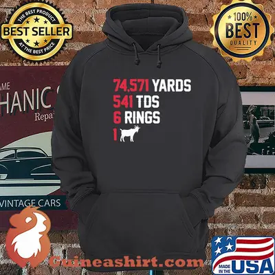 Official 74,571 Yards 541 TDS 6 Rings 1 Goat Shirt