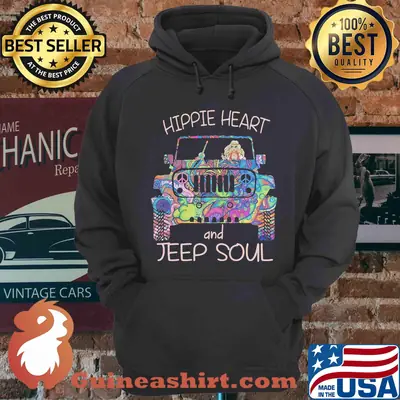 Official Hippie heart and jeep soul girl shirt