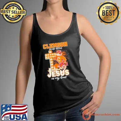 Clemson in my veins Jesus in my heart mascot shirt
