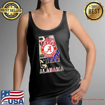 Alabama sports team map logo shirt