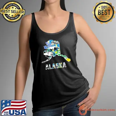 Alaska sports team map logo shirt