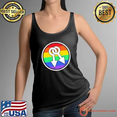 Male symbols rainbow shirt