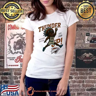 OKC Thunder Western Division est. 2008 Thunder Up mascot shirt