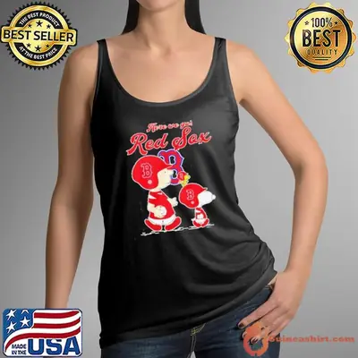 Snoopy and Charlie Brown crossing here we go Boston Red Sox shirt