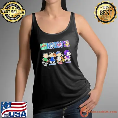 The Peanuts Snoopy Minnesota Sports Minnesota Wild Minnesota Timberwolves Minnesota Twins and Minnesota Vikings shirt