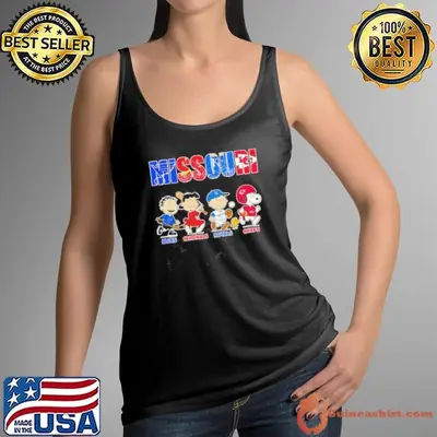 The Peanuts Snoopy Missouri Sports St. Louis Blues St. Louis Cardinals Kansas City Royals and Kansas City Chiefs shirt
