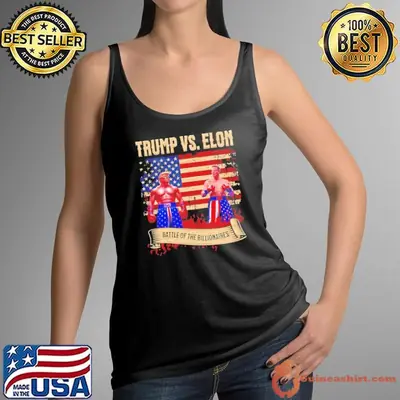 Trump vs Elon Boxing Battle of the Billionaires american flag hirt