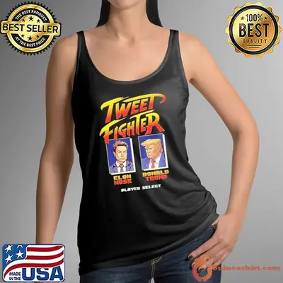 Tweet Fighter Elon Musk Donald Trump player select shirt
