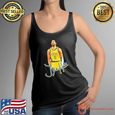 Tyrese Haliburton #0 player name signature shirt