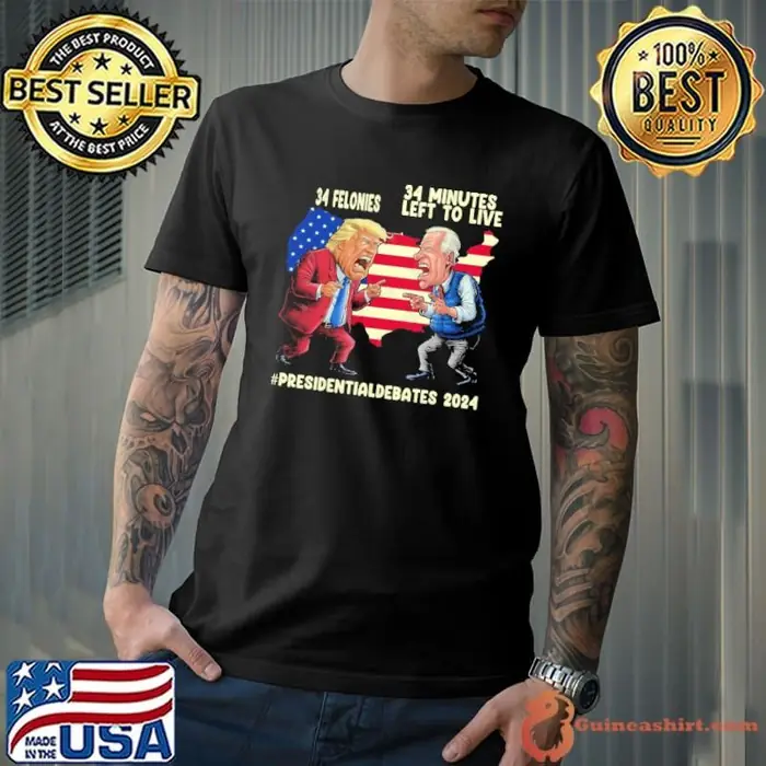 34 felonies 34 minutes left to live president 2024 american flag retro Unisex