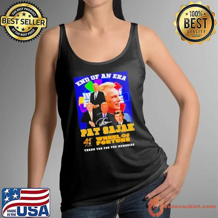 End Of An Era Pat Sajak 41st Anniversary Wheel Of Fortune Thank You For The Memories Tank Top