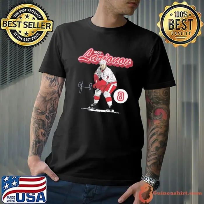 Igor Larionov Detroit Retro Script Russian ice hockey coach sports agent Unisex