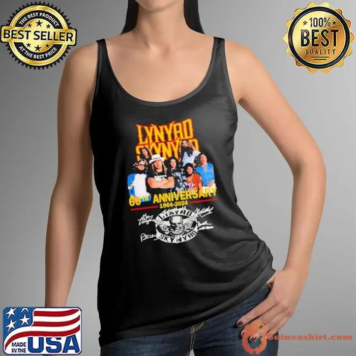 Lynyrd Skynyrd Members 60th Anniversary 1964-2024 Signatures Tank Top