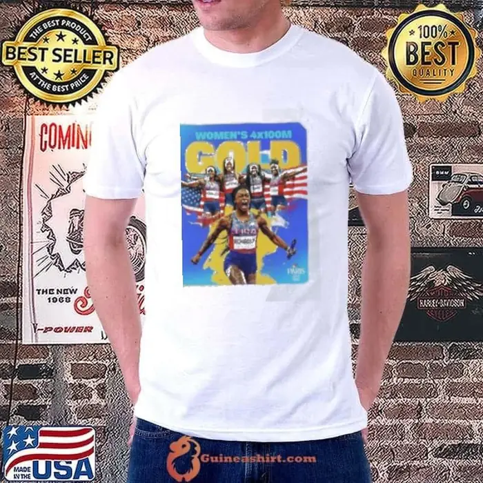 Melissa Jefferson TeeTee Terry Gabby Thomas Sha’Carri Richardson Gold Medal Women’s 4x100m Paris Olympic 2024 Poster Unisex