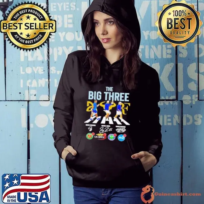 The Big Three Novak Rafael Roger Tennis Champions Signatures Hoodie