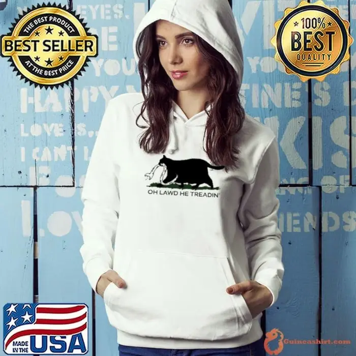 Cat Biting Snake Oh Lawd He Treadin' Hoodie