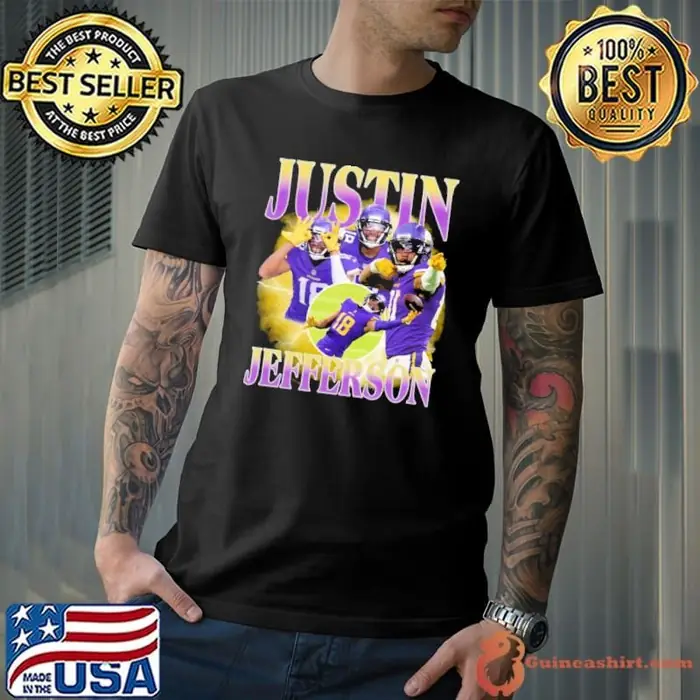 Justin Jefferson American professional football wide receiver Vintage Collage Unisex