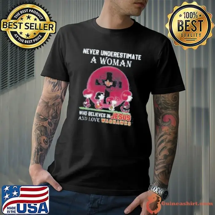 Peanuts Characters Never Underestimate A Woman Who Believes In Jesus And Loves ULM Warhawks Unisex