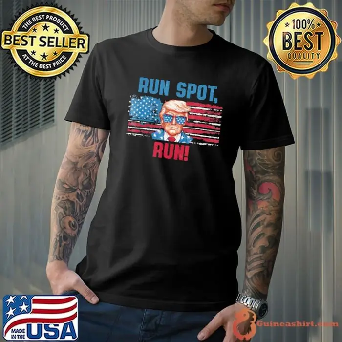 Run Spot Run Donald Trump Debate Quote 2024 Kamala Usa Flag Unisex