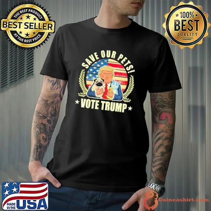 Save Our Pets Vote For Trump 2024 Cat And Dog Usa Flag Unisex
