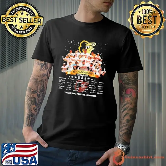 Baltimore Orioles 66th Anniversary 1954 2020 Thank You For The Memories Signatures Unisex