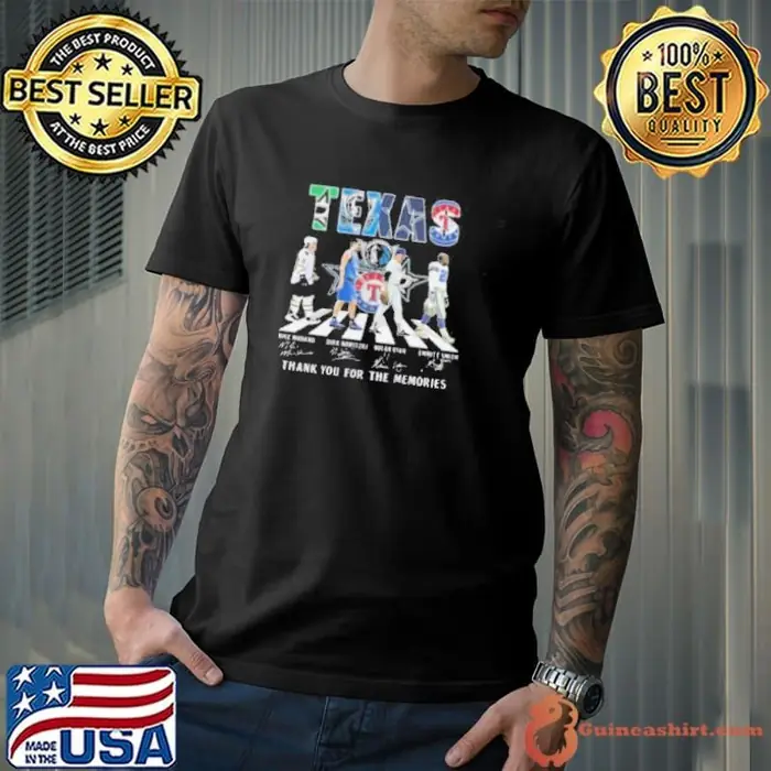 Dallas Stars Dallas Mavericks Dallas Cowboys Texas Rangers Thank You 2024 Walking Signatures Unisex